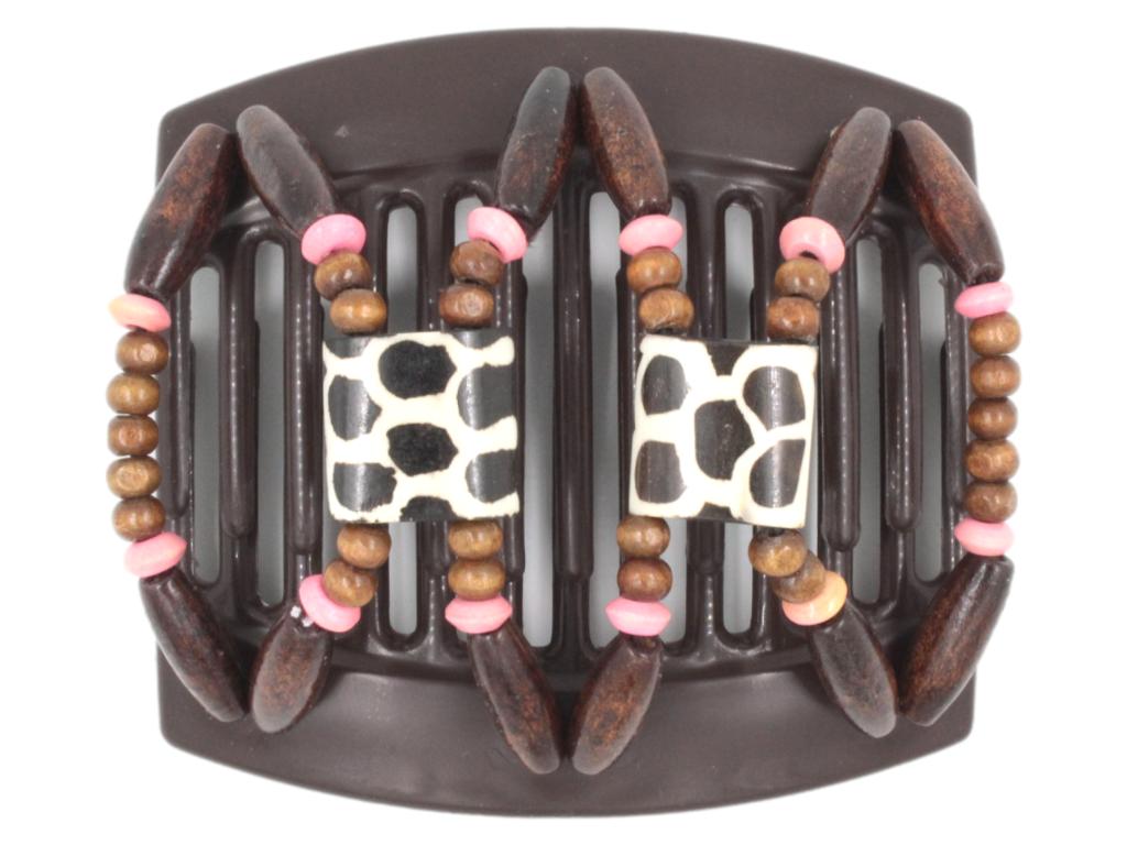 African Butterfly Thick Hair Comb - Stones & Bones Brown 99