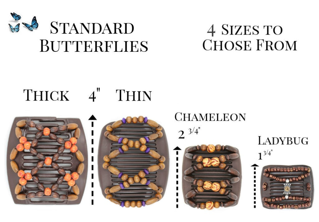 African Butterfly Thick Hair Comb - Tripla Black 10