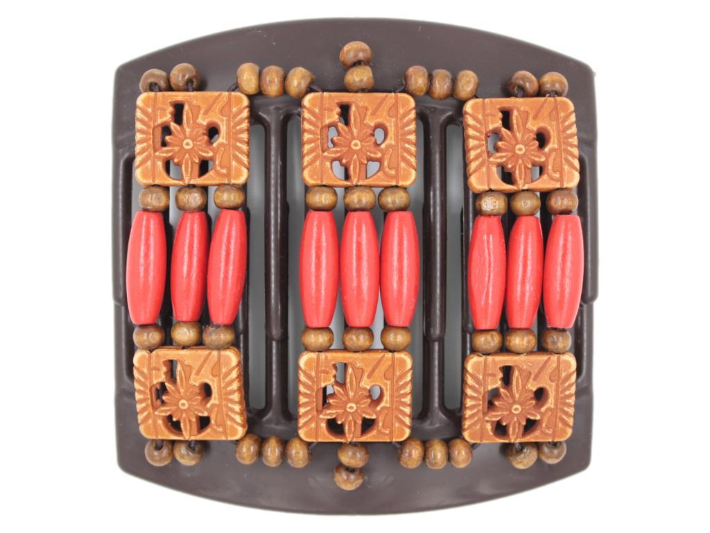 African Butterfly Thick Hair Comb - Tripla Brown 42