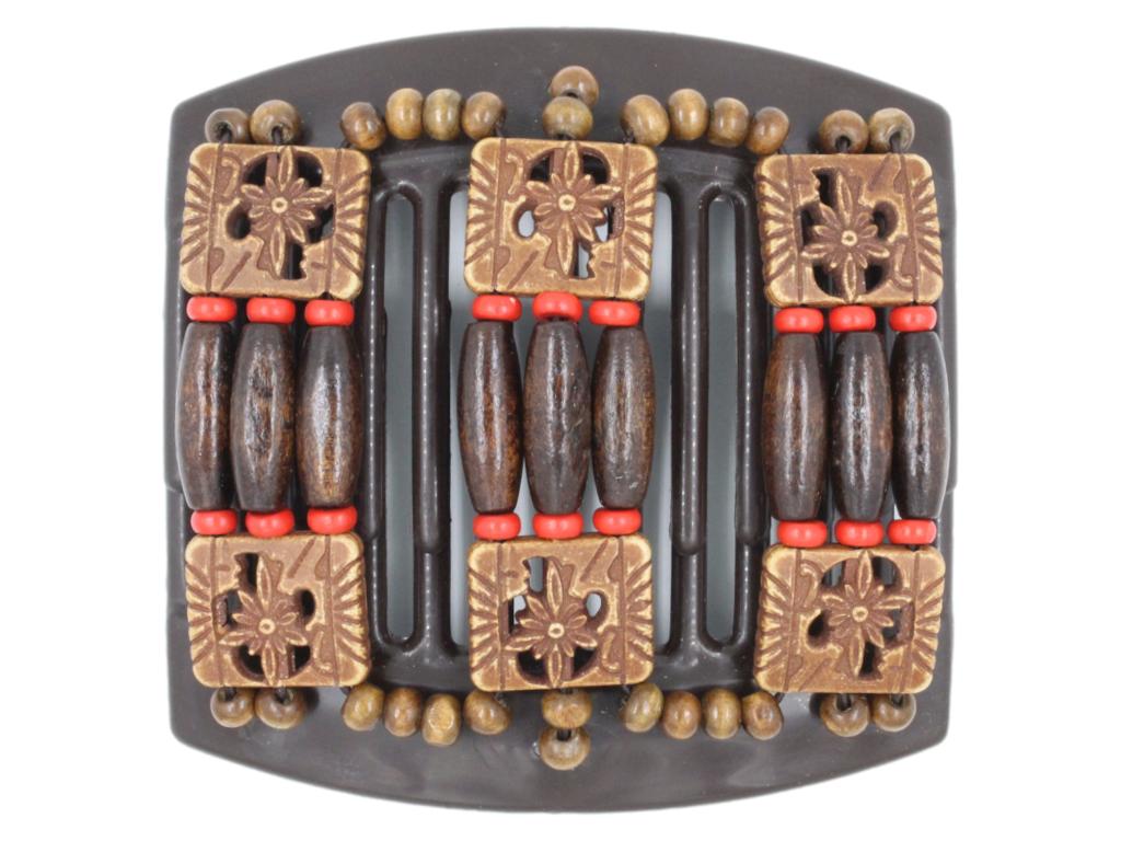African Butterfly Thick Hair Comb - Tripla Brown 49