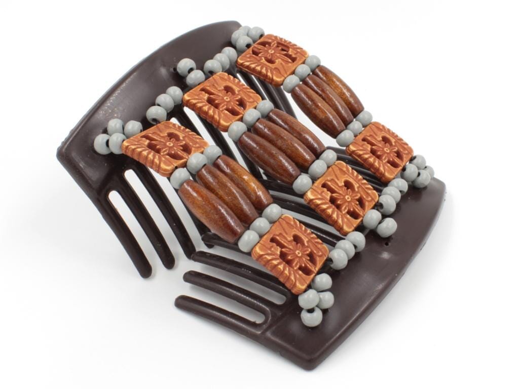 African Butterfly Thick Hair Comb - Tripla Brown 66