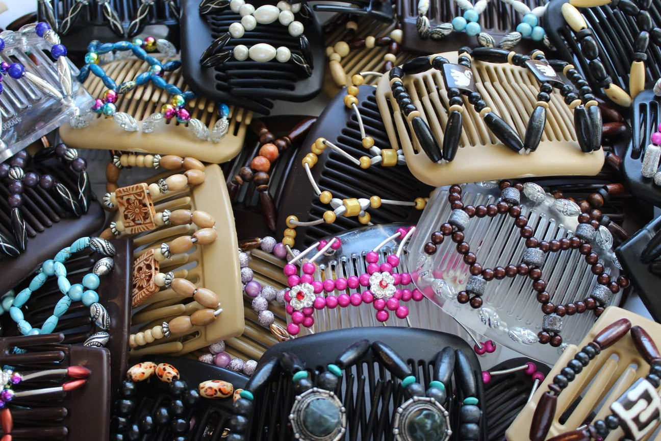 African Butterfly Black Hair Combs