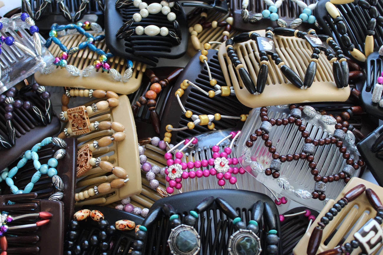 African Butterfly Beada Hair Combs