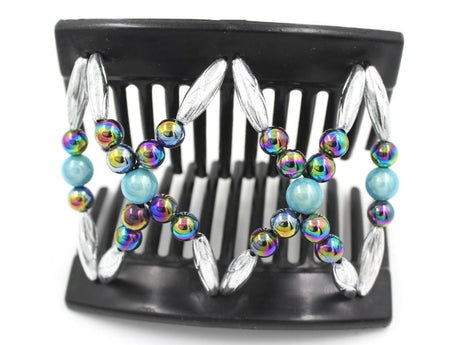 African Butterfly Thick Hair Comb - Dalena Black 147
