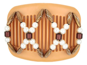 African Butterfly Hair Comb - Dalena Blonde Pearl 29