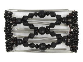 African Butterfly Wire Hair Clip - 5 Tong 428 - hair clip with black beads on a white background