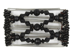 African Butterfly Wire Hair Clip - 5 Tong 428 - hair clip with black beads on a white background