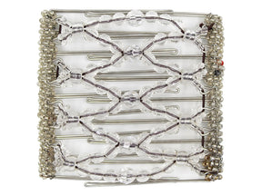 African Butterfly Wire Hair Clip - 9 Tong 972 - clear acrylic beads, white background