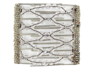 African Butterfly Wire Hair Clip - 9 Tong 972 - clear acrylic beads, white background
