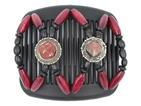 African Butterfly Hair Comb - Gemstone Black 70