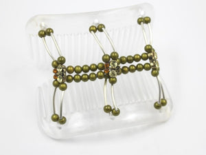 African Butterfly Hair Comb - Flowers Clear 85