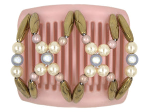 African Butterfly Chameleon Hair Comb - Dalena Pink Pearl 14