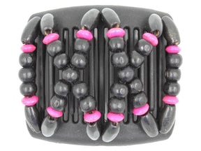 African Butterfly Chameleon Hair Comb - Beada Black 60