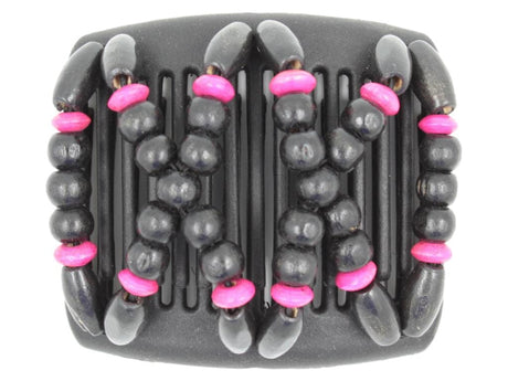 African Butterfly Chameleon Hair Comb - Beada Black 60