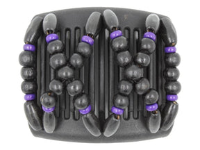 African Butterfly Chameleon Hair Comb - Beada Black 63