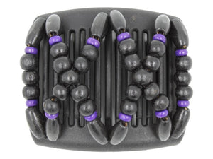 African Butterfly Chameleon Hair Comb - Beada Black 63