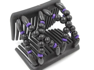 African Butterfly Chameleon Hair Comb - Beada Black 63