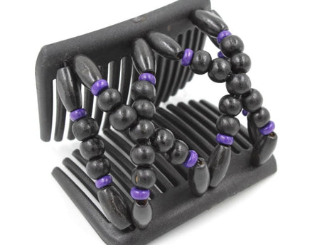 African Butterfly Chameleon Hair Comb - Beada Black 63