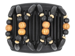 African Butterfly Chameleon Hair Comb - Beada Black 65