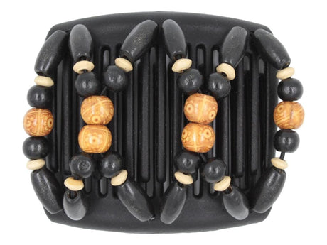African Butterfly Chameleon Hair Comb - Beada Black 65