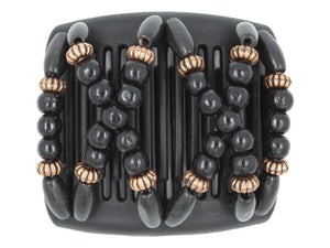 African Butterfly Chameleon Hair Comb - Beada Black 66