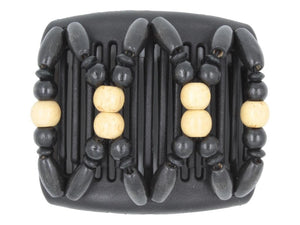 African Butterfly Chameleon Hair Comb - Beada Black 69