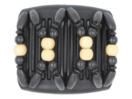 African Butterfly Chameleon Hair Comb - Beada Black 69