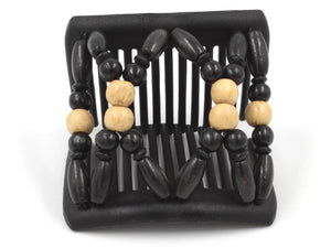 African Butterfly Chameleon Hair Comb - Beada Black 69