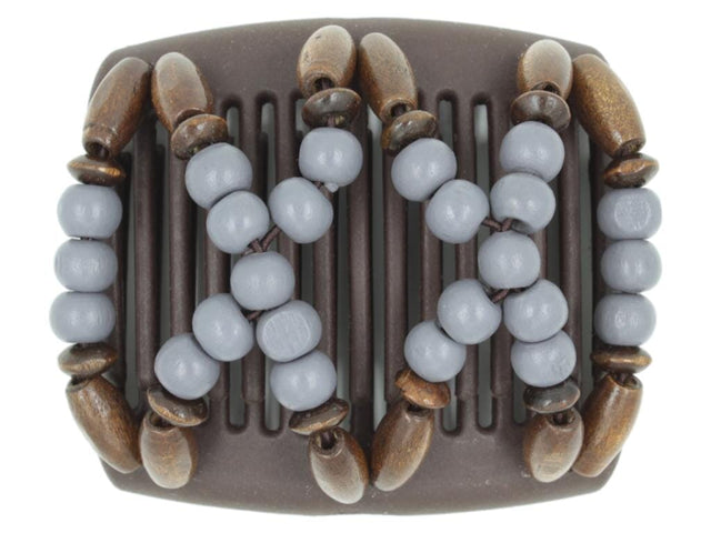 African Butterfly Chameleon Hair Comb - Beada Brown 69