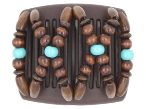 African Butterfly Chameleon Hair Comb - Beada Brown 70