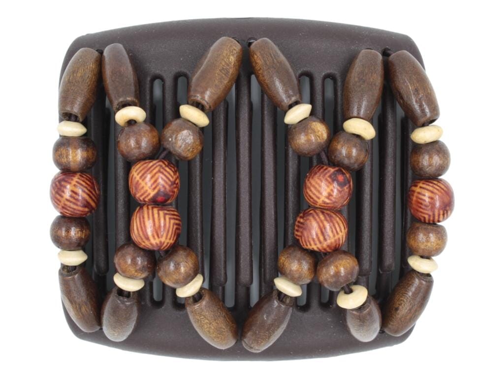 African Butterfly Chameleon Hair Comb - Beada Brown 74 (Copy)