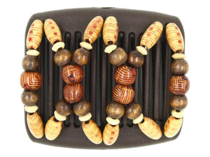 African Butterfly Chameleon Hair Comb - Beada Brown 76