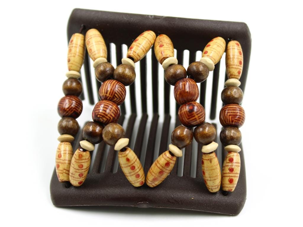 African Butterfly Chameleon Hair Comb - Beada Brown 76