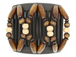 African Butterfly Chameleon Hair Comb - Beada Brown 77