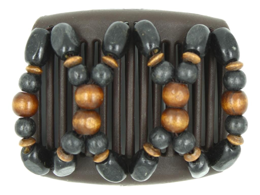 African Butterfly Chameleon Hair Comb - Beada Brown 78