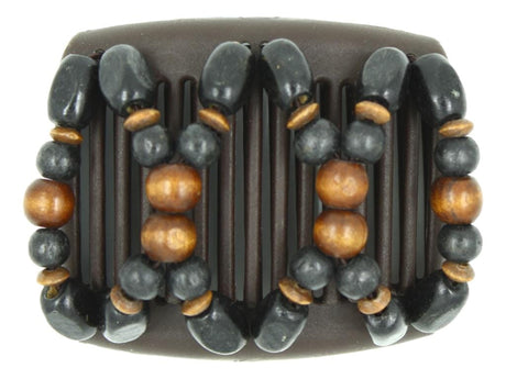 African Butterfly Chameleon Hair Comb - Beada Brown 78