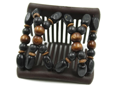 African Butterfly Chameleon Hair Comb - Beada Brown 78
