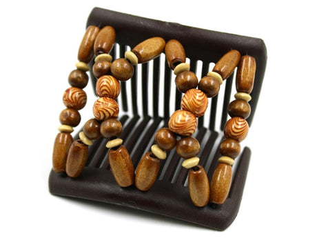 African Butterfly Chameleon Hair Comb - Beada Brown 79