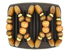 African Butterfly Chameleon Hair Comb - Beada Brown 79