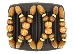 African Butterfly Chameleon Hair Comb - Beada Brown 79