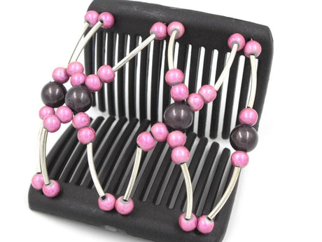 African Butterfly Chameleon Hair Comb - Beada Tube Black 26