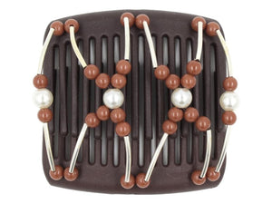 African Butterfly Chameleon Hair Comb - Beada Tube Brown 25