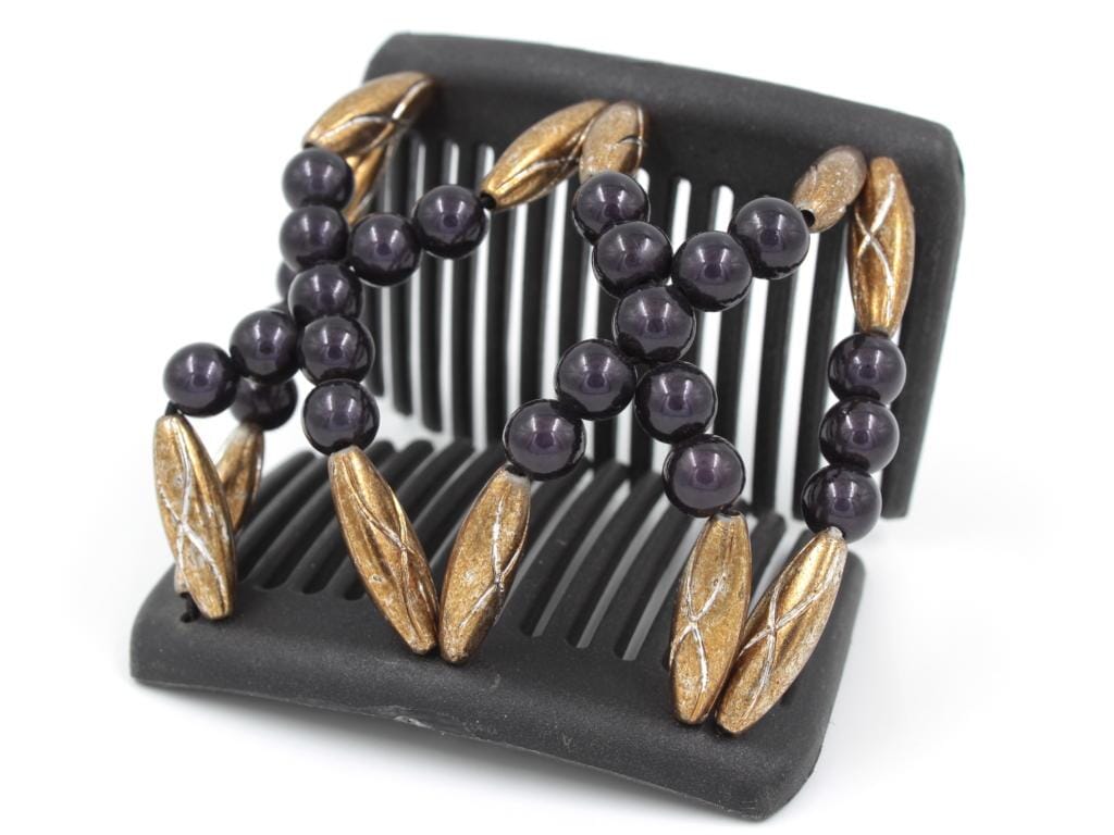 African Butterfly Chameleon Hair Comb - Dalena Black 48