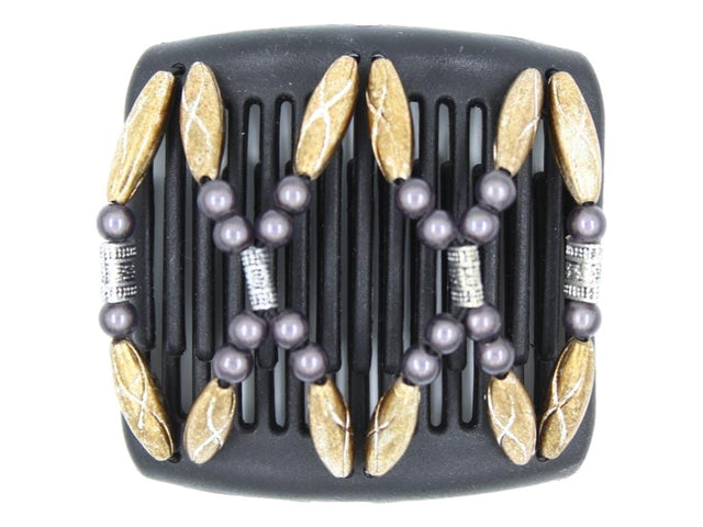 African Butterfly Chameleon Hair Comb - Dalena Black 49