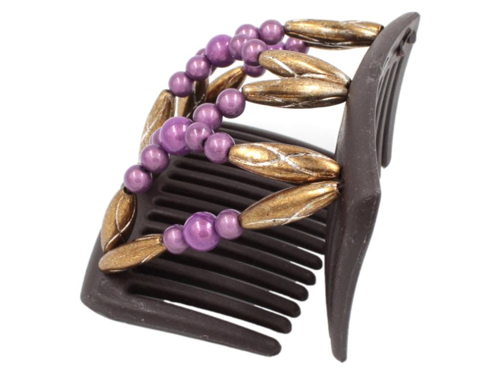 African Butterfly Chameleon Hair Comb - Dalena Brown 44