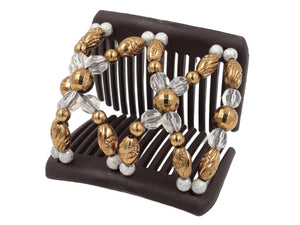 African Butterfly Chameleon Hair Comb - Dalena Brown 48