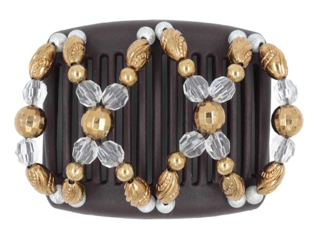 African Butterfly Chameleon Hair Comb - Dalena Brown 48