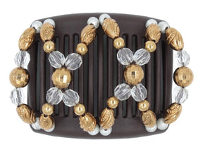 African Butterfly Chameleon Hair Comb - Dalena Brown 48