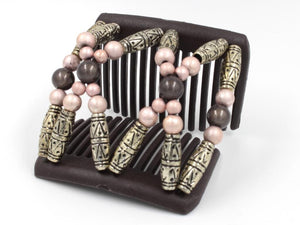 African Butterfly Chameleon Hair Comb - Dalena Brown 49