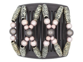 African Butterfly Chameleon Hair Comb - Dalena Brown 49